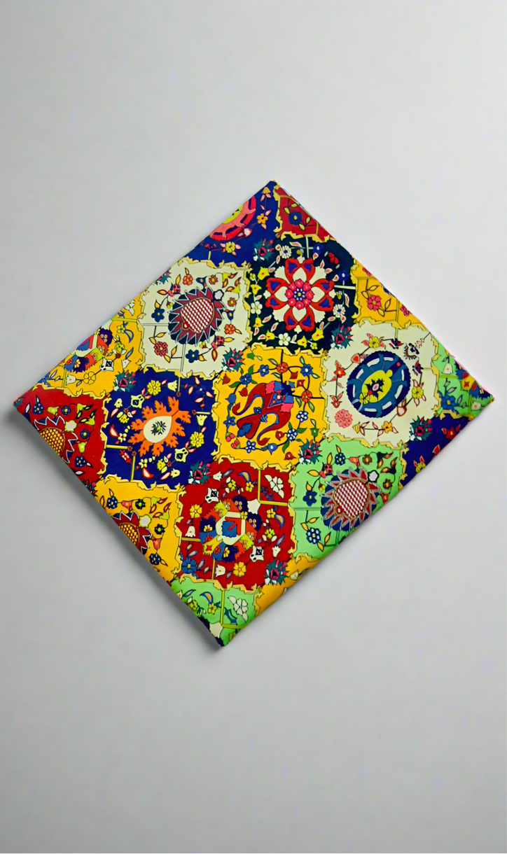 Khaadi 2-Piece Premium Linen Vibrant Geometric with Floral Motifs Leftover