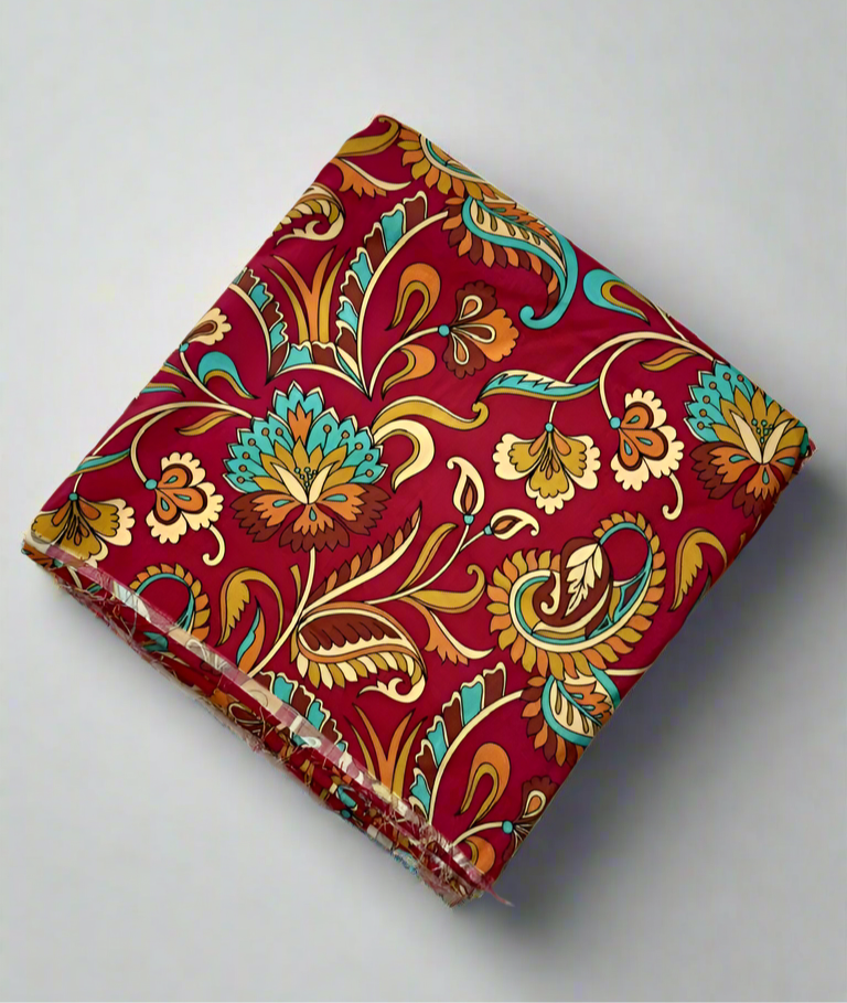 Khaadi 2-Piece Vibrant Floral Pattern Fabric Leftover