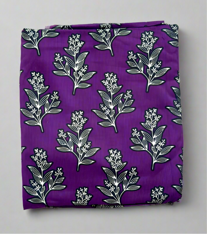 Khaadi 2-Piece Premium Purple Botanical Fabric Leftover