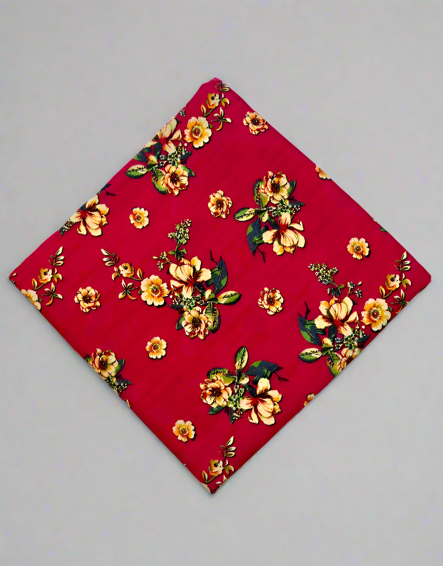 Khaadi 2-Piece Vibrant Red Floral Print Fabric Leftover