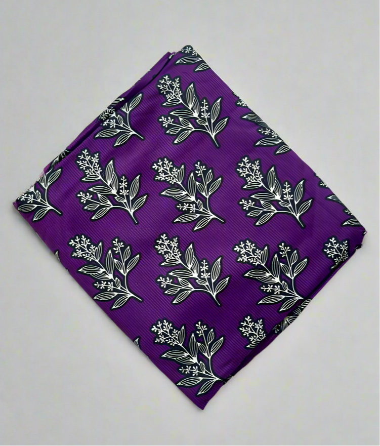 Khaadi 2-Piece Premium Purple Botanical Fabric Leftover