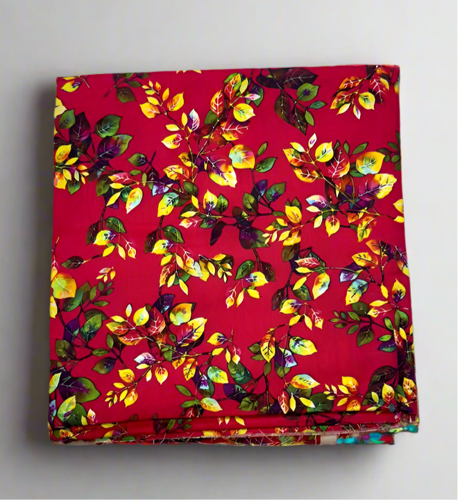 Khaadi 2-Piece Premium Rich Burgundy Red Autumn Leaf Fabric Leftover