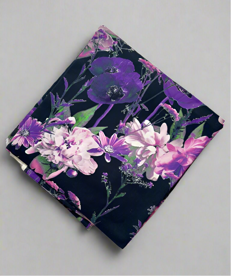 Khaadi 2-Piece Purple Bloom Floral Fabric Leftover
